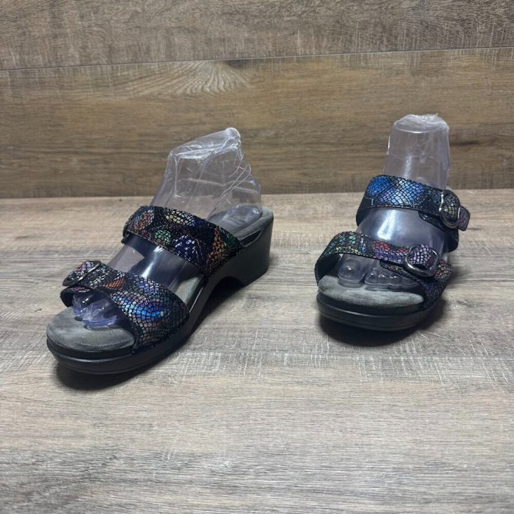 Dansko Sophie Rainbow Leather Slide Low Heel Shoe Women's Size EU 39